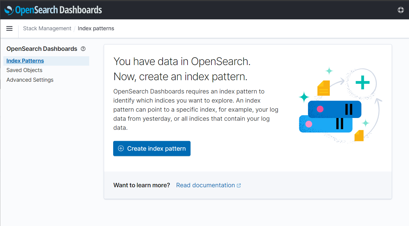 Dashboards : create index, step 1 out of 3
